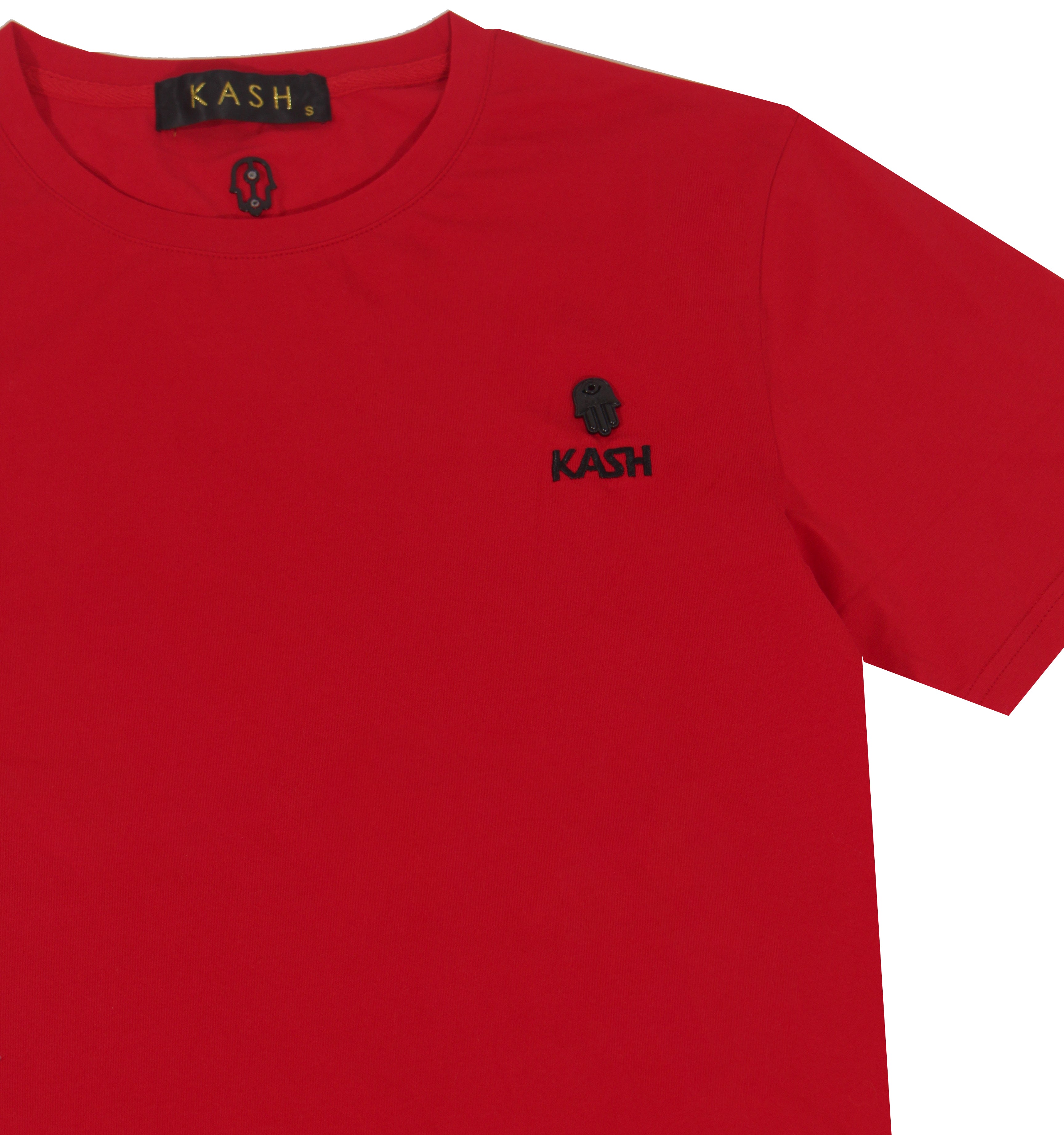 Embroidered Short Sleeve Tee-Red
