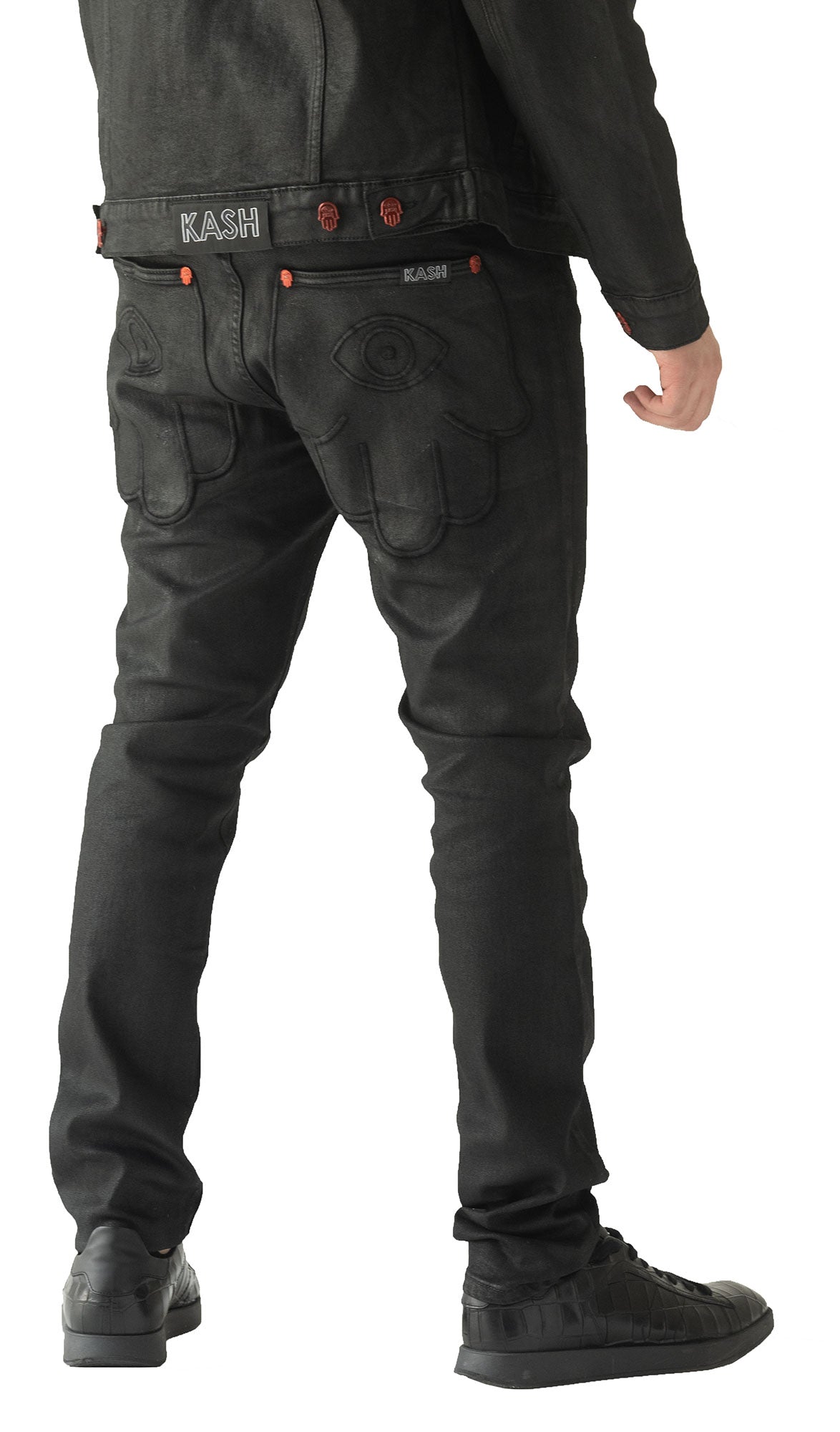 HAMSA POCKET WAX DENIM - BLACK