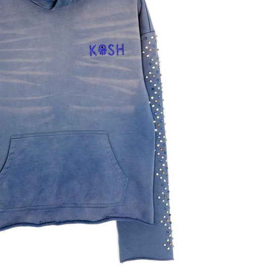 Cali Washed Hoodie with Stones Blue Whiskers