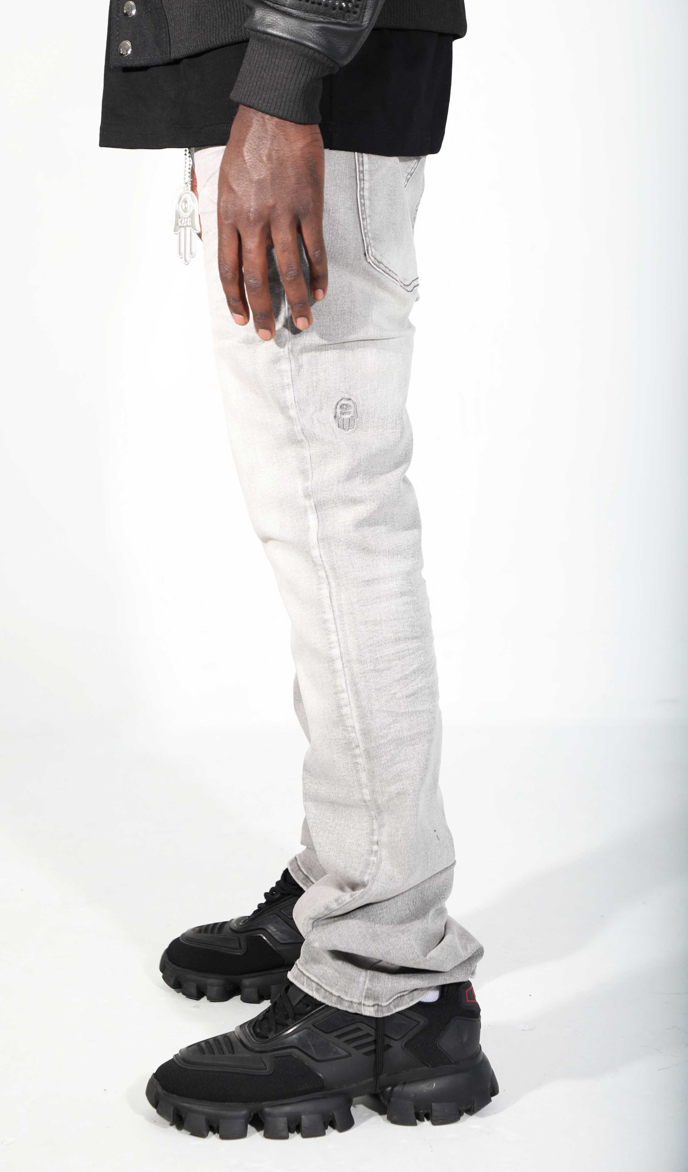 KASH Hamsa-27-S STACKED Denim - Grey – KASHPARIS