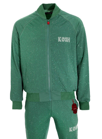 Kash All Over Diamond Track Jacket- Green