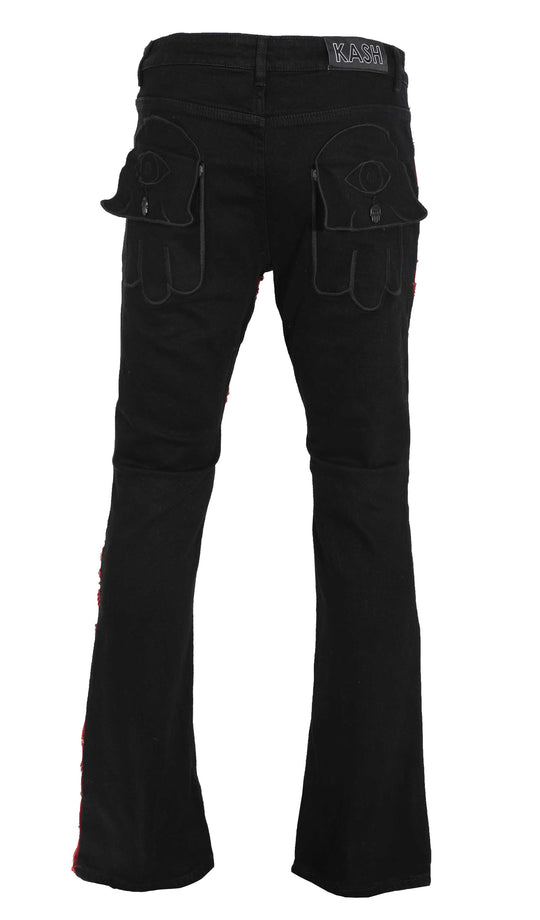 KASH MIDKNIGHT PEARL STACKED DENIM- BLACK