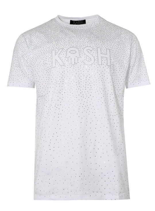 KASH LOGO DIAMOND TEE - WHITE/CLEAR