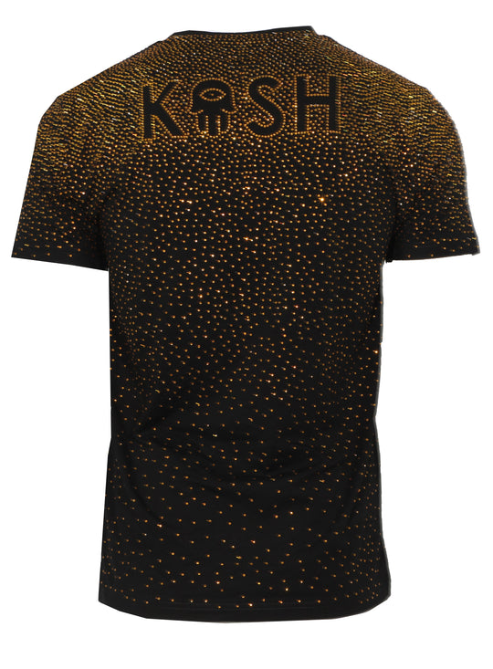 KASH LOGO DIAMOND TEE - BLACK/GOLD