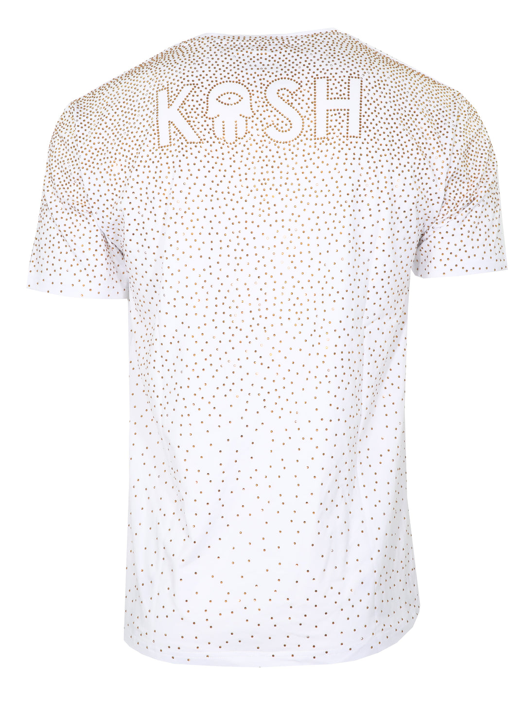 KASH LOGO DIAMOND TEE - WHITE/GOLD CRYSTAL