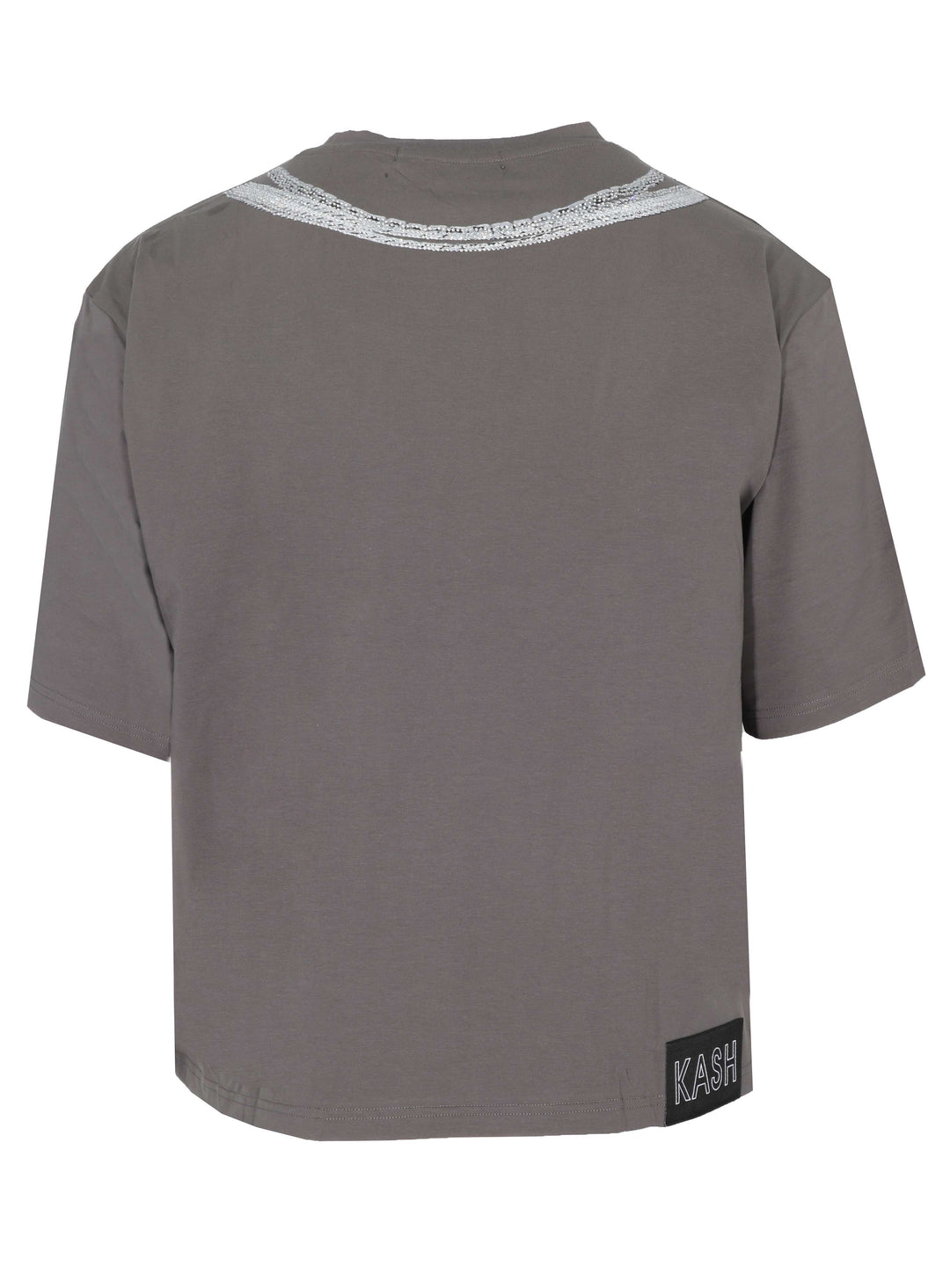 Chains Crystal Tee - Grey