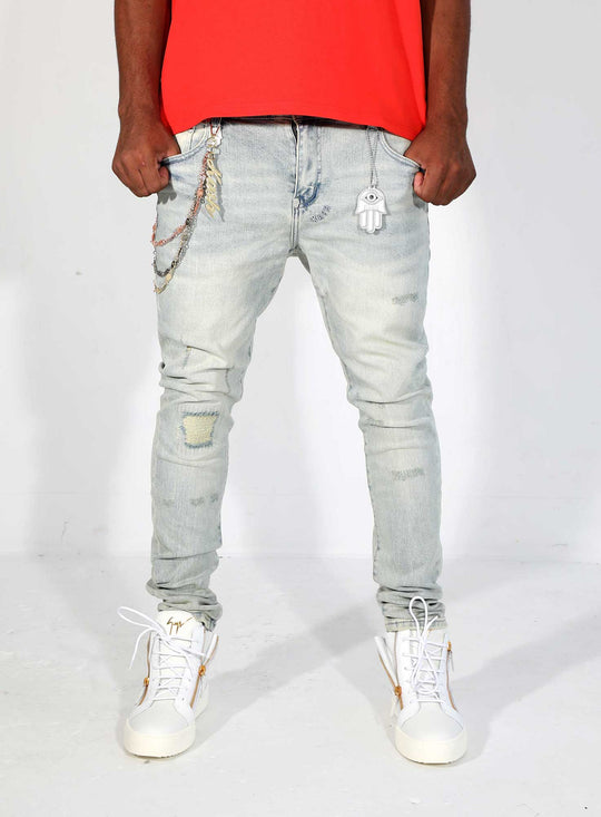 KASH Hamsa-25 SKINNY Denim - Light Blue