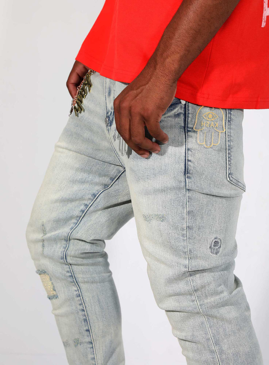 KASH Hamsa-25 SKINNY Denim - Light Blue