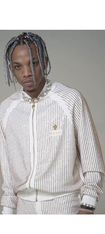 Men's All over Diamonds Pants-White/Clear