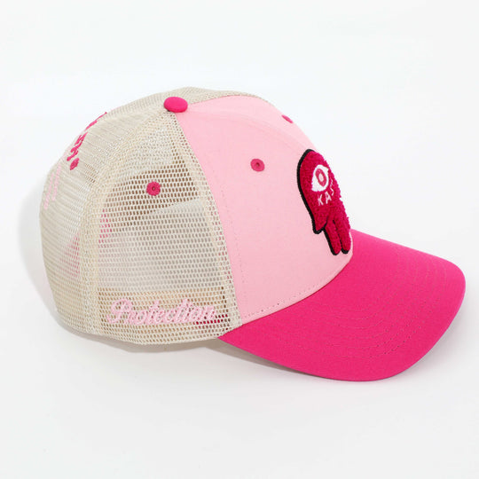 KASH CHENILLE HAMSA SNAPBACK - PINK W/ IVORY