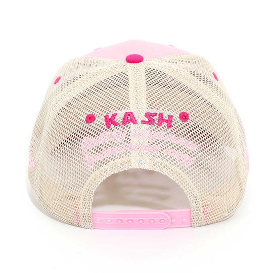 KASH CHENILLE HAMSA SNAPBACK - PINK W/ IVORY