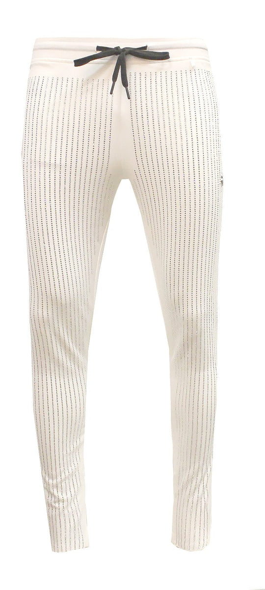 Men's All over Diamonds Pants-White/Clear