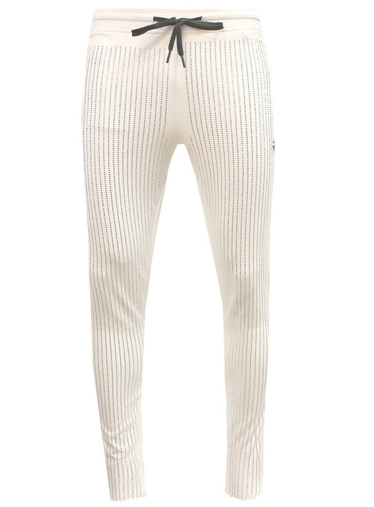 Men's All over Diamonds Pants-White/Clear