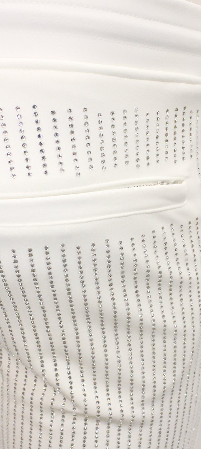 Men's All over Diamonds Pants-White/Clear