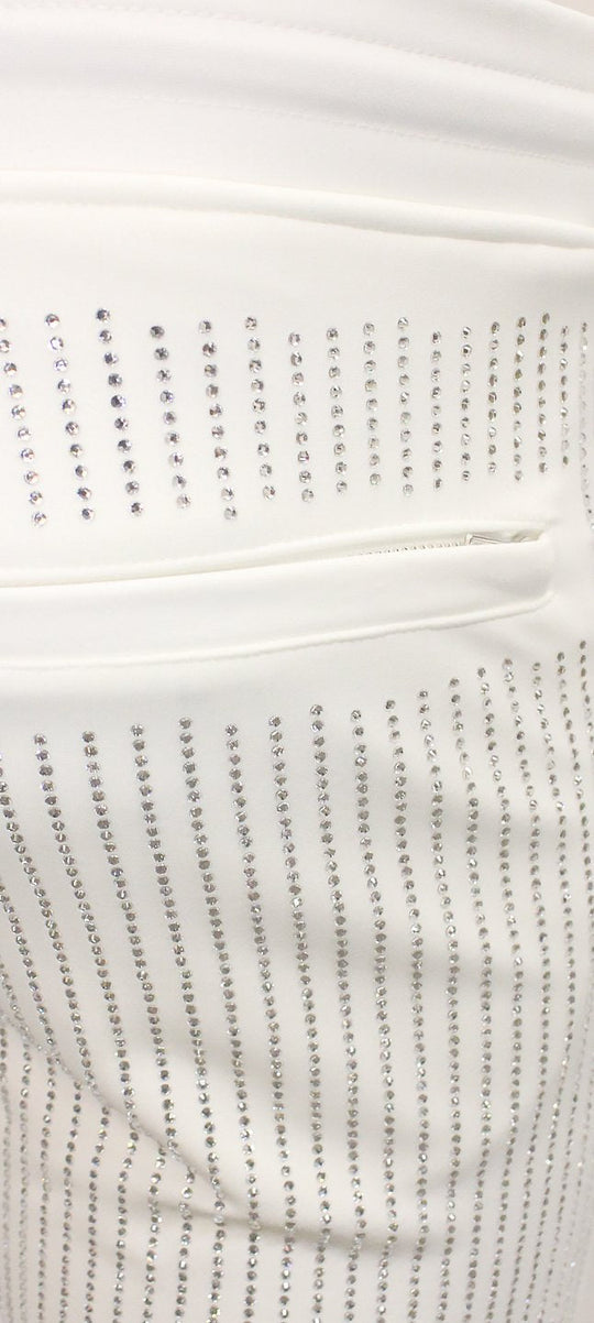 Men's All over Diamonds Pants-White/Clear