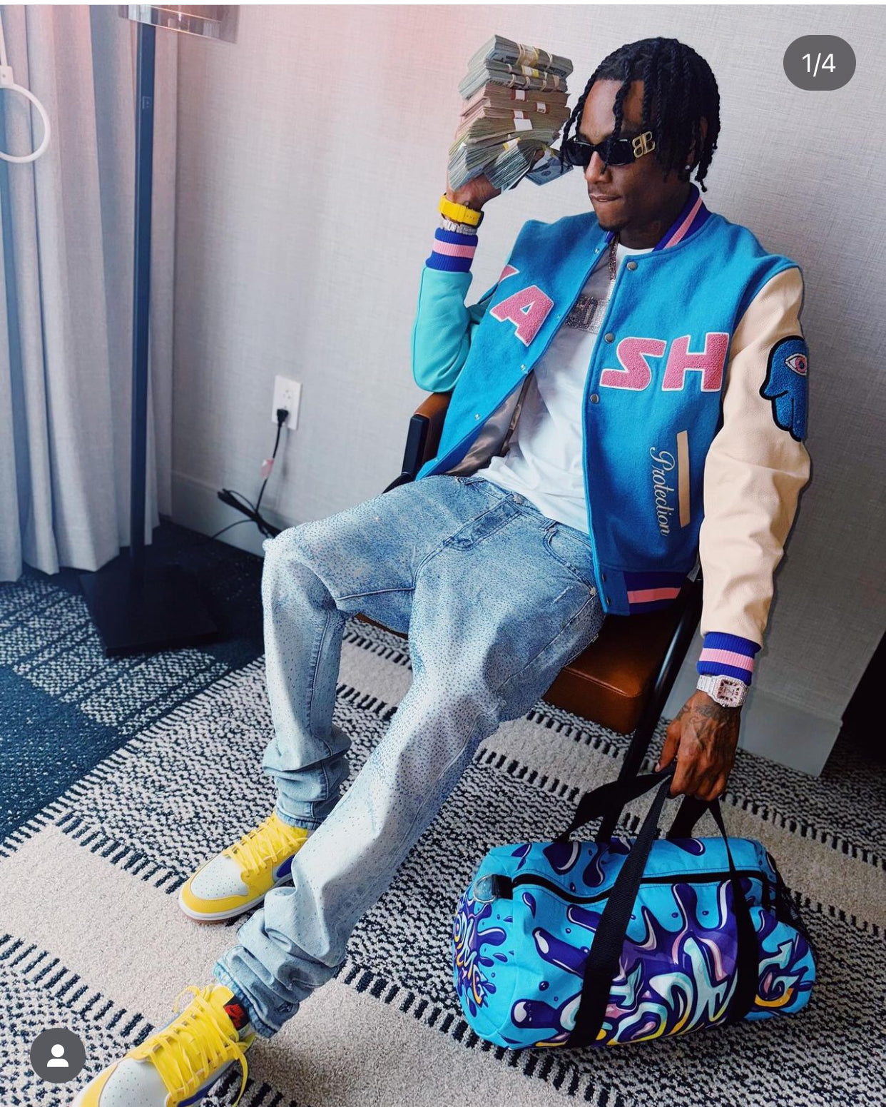 KASH CHENILLE PRINT VARSITY JACKET - ORANGE – KASHPARIS