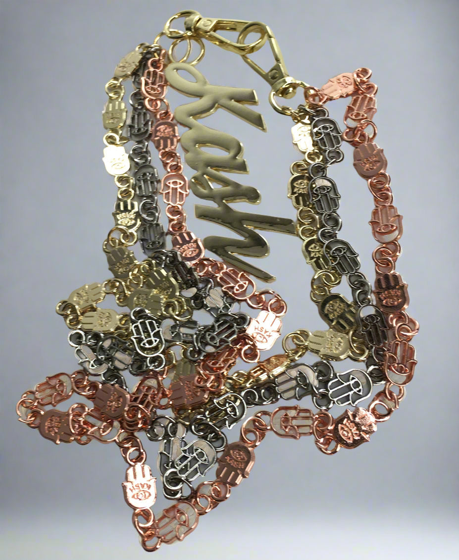 KASH Hamsa Wallet Chains - Gold/Rose/Silver