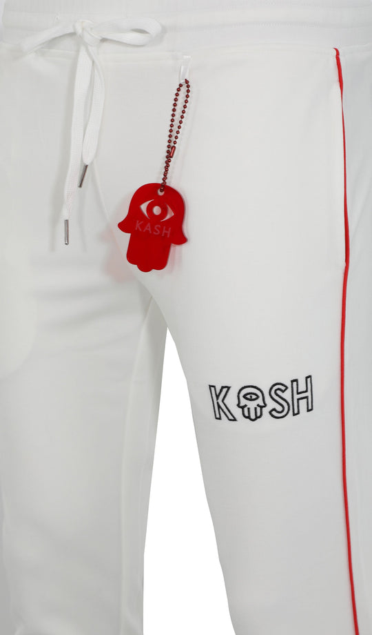 Kash Pipe Track Pants- White