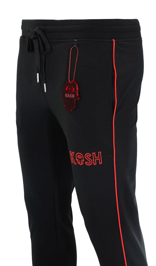 Kash Pipe Track Pants- Black