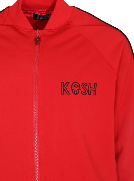 Kash Pipe Track Jacket- Red