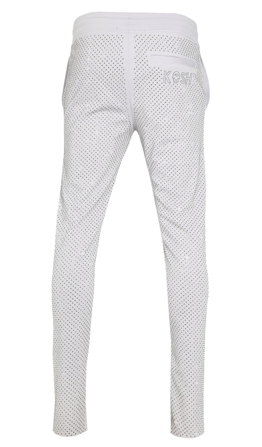 Kash Crystal Track Pants W/Hamsa Logo- Light Grey