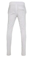 Kash Crystal Track Pants with Hamsa Logo Side Stripes detail Color: Light Grey Wrinkle Free Material Fits true to size