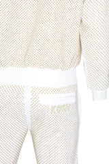 KASH CRYSTAL TRACK PANTS W| HAMSA LOGO 2.0 - WHITE|GOLD