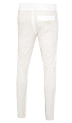 KASH CRYSTAL TRACK PANTS W| HAMSA LOGO 2.0 - WHITE|GOLD
