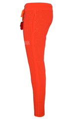 KASH ALL OVER DIAMOND TRACK PANTS - ORANGE