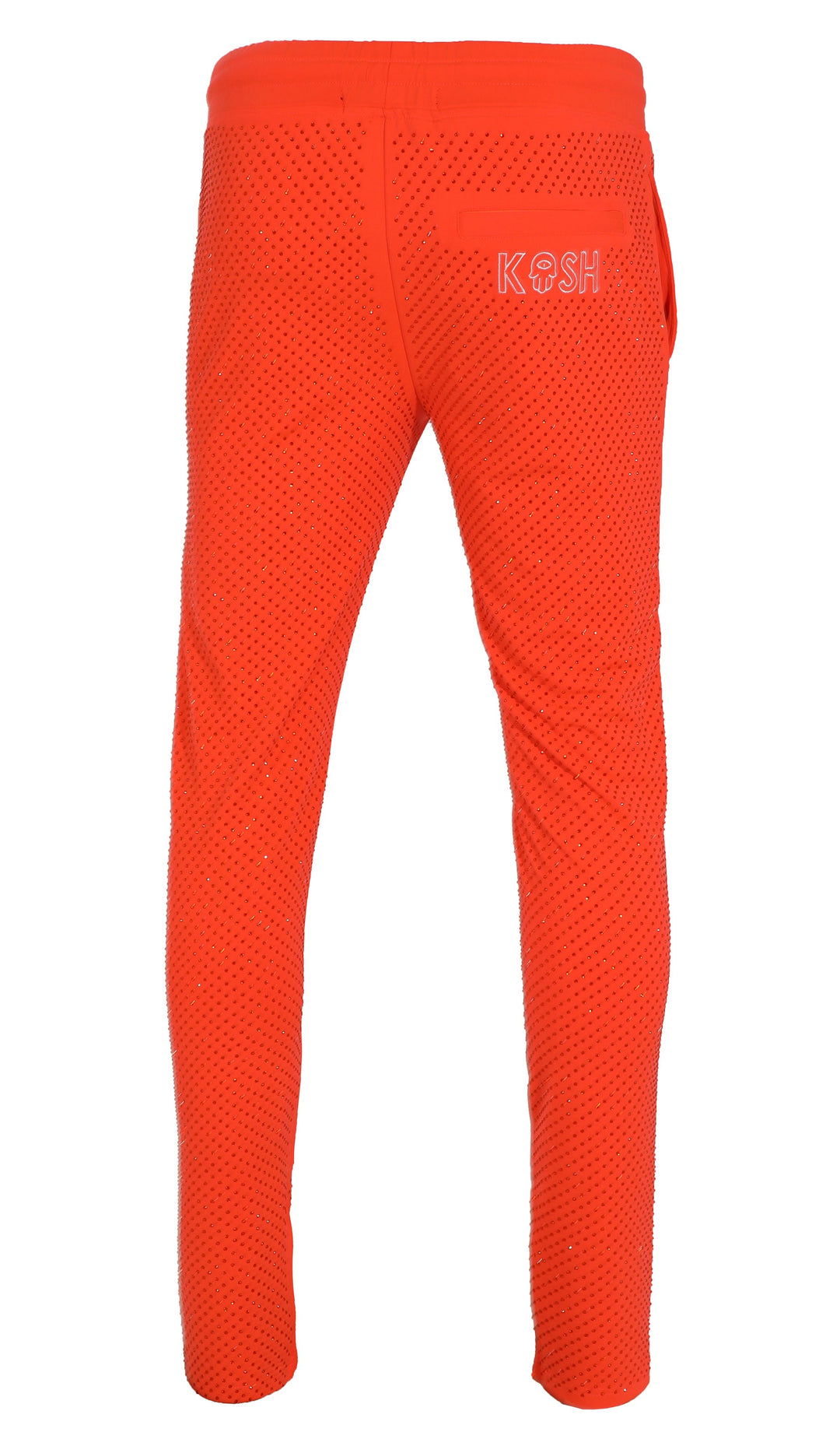 Kash all over diamond track pants Elastic Waistband Drawstring closure Color: Orange 100% Polyester Wrinkle Free Material Fits true to size
