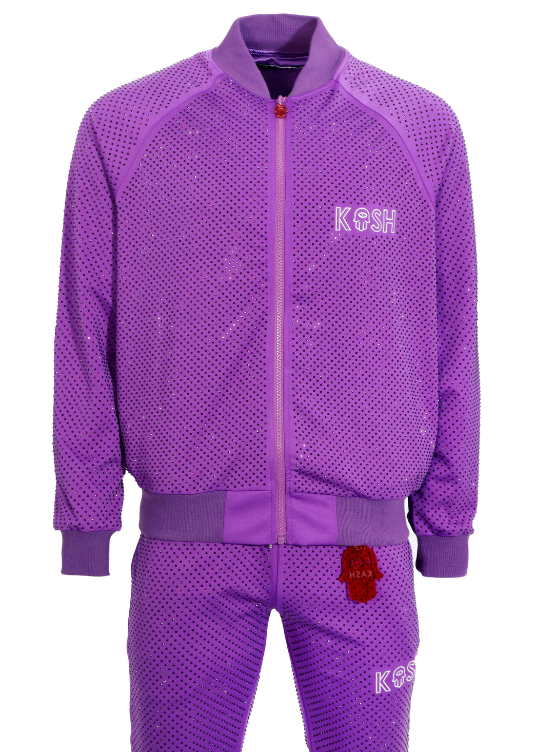 Kash All Over Diamond Track Pants- Purple