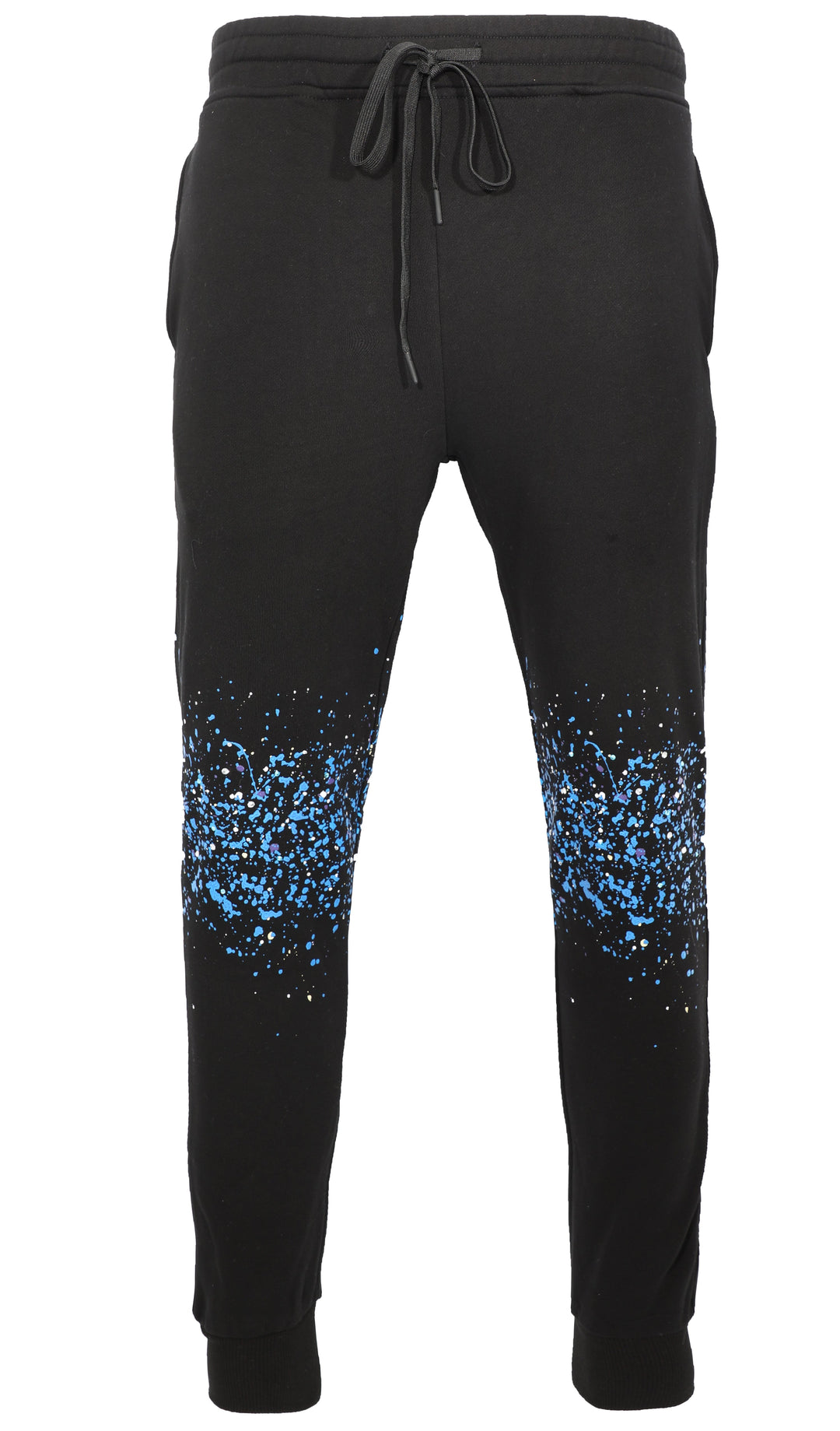Kash Paint & Crystals Splattered Sweatpants- Black