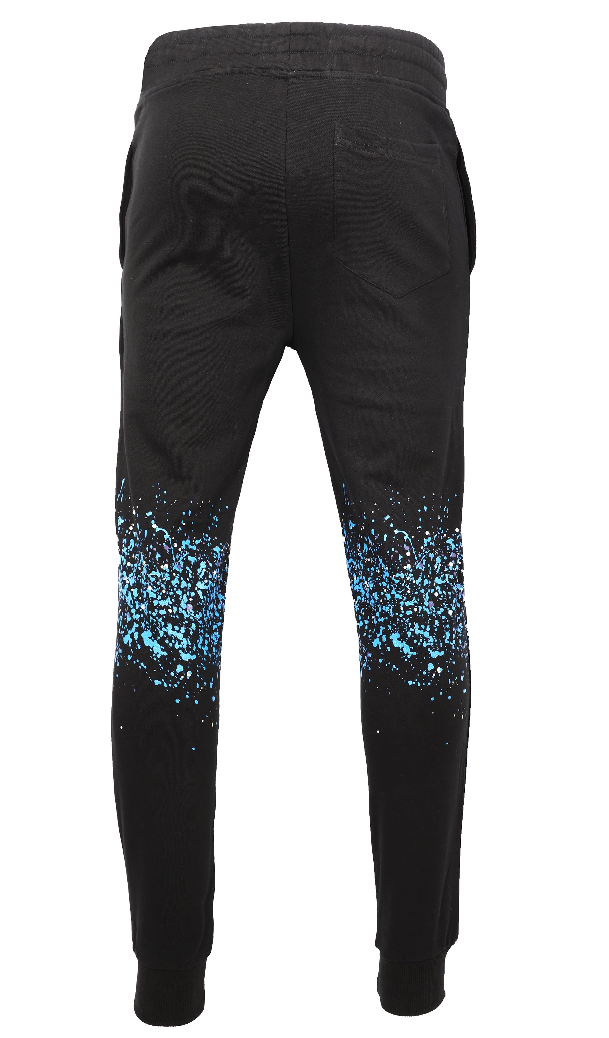 PAINT AND CRYSTALS SPLATTERED SWEATPANTS - BLACK