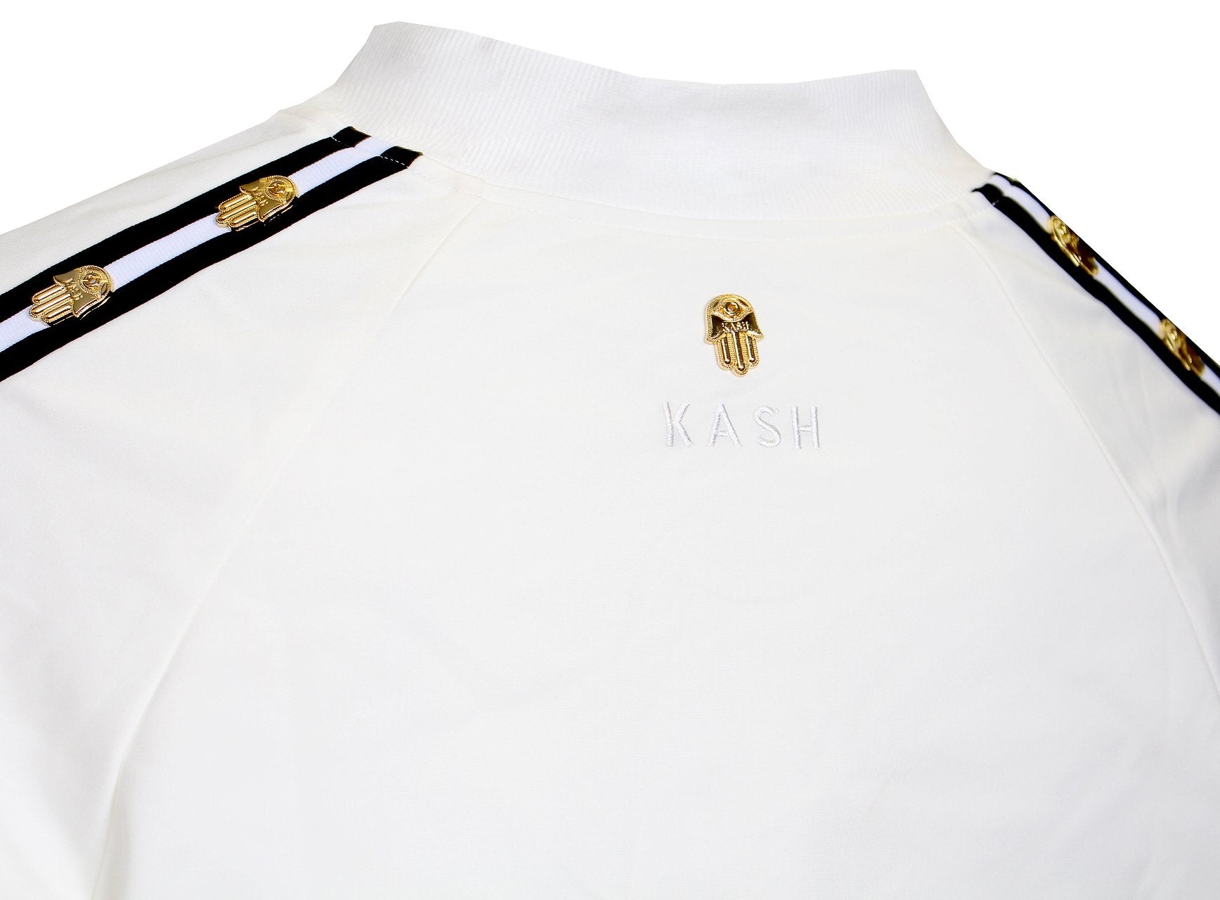KASH Icon Track Jacket with HAMSA Hand|White