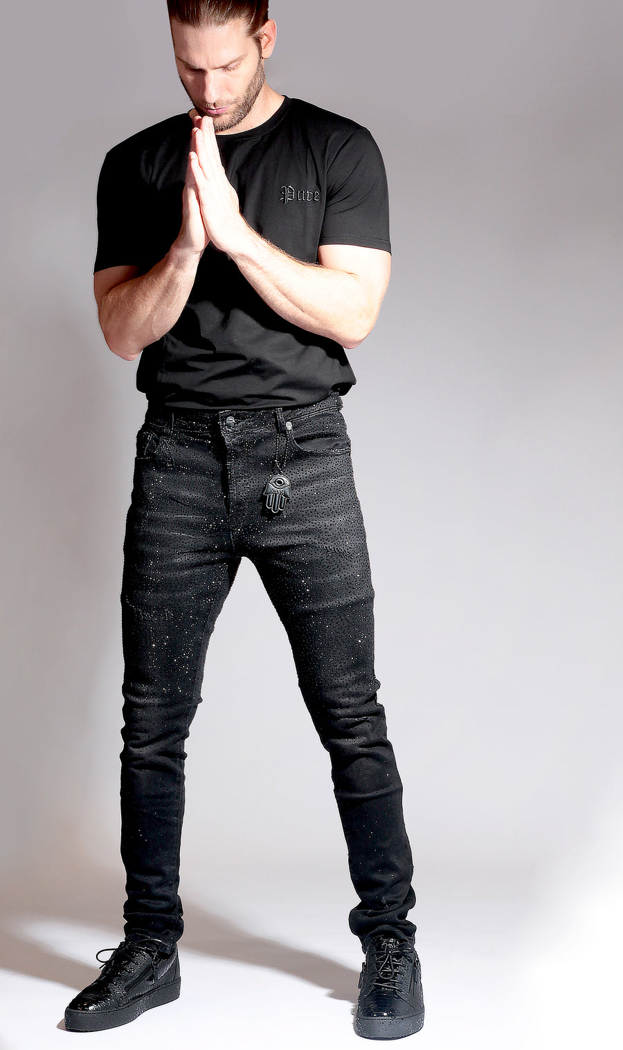 Kash Slim Fit Diamond Collection Denim - Black