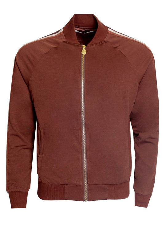 Men's Long Sleeve Hot Chocolate Track Jacket-Brown