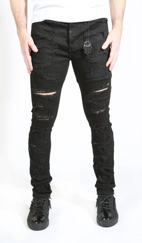 KASH DISTRESSED BLACK DENIM