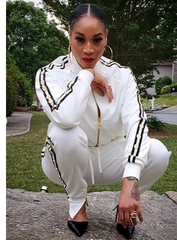 KASH Icon Track Jacket with HAMSA Hand|White