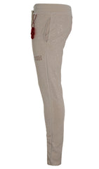 KASH ALL OVER DIAMOND TRACK PANTS - BEIGE