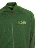Kash All Over Diamond Track Jacket Zip Closure Color: Green 100% Polyester Wrinkle Free Material Fits true to size
