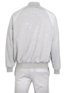 Kash Crystal Track Jacket with Hamso Logo  Zip closure Color: Light Grey 100% Polyester Wrinkle Free Material Fits true to size