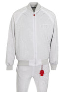 Kash Crystal Track Jacket with Hamso Logo  Zip closure Color: Light Grey 100% Polyester Wrinkle Free Material Fits true to size