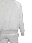 Kash Crystal Track Jacket with Hamso Logo  Zip closure Color: Light Grey 100% Polyester Wrinkle Free Material Fits true to size