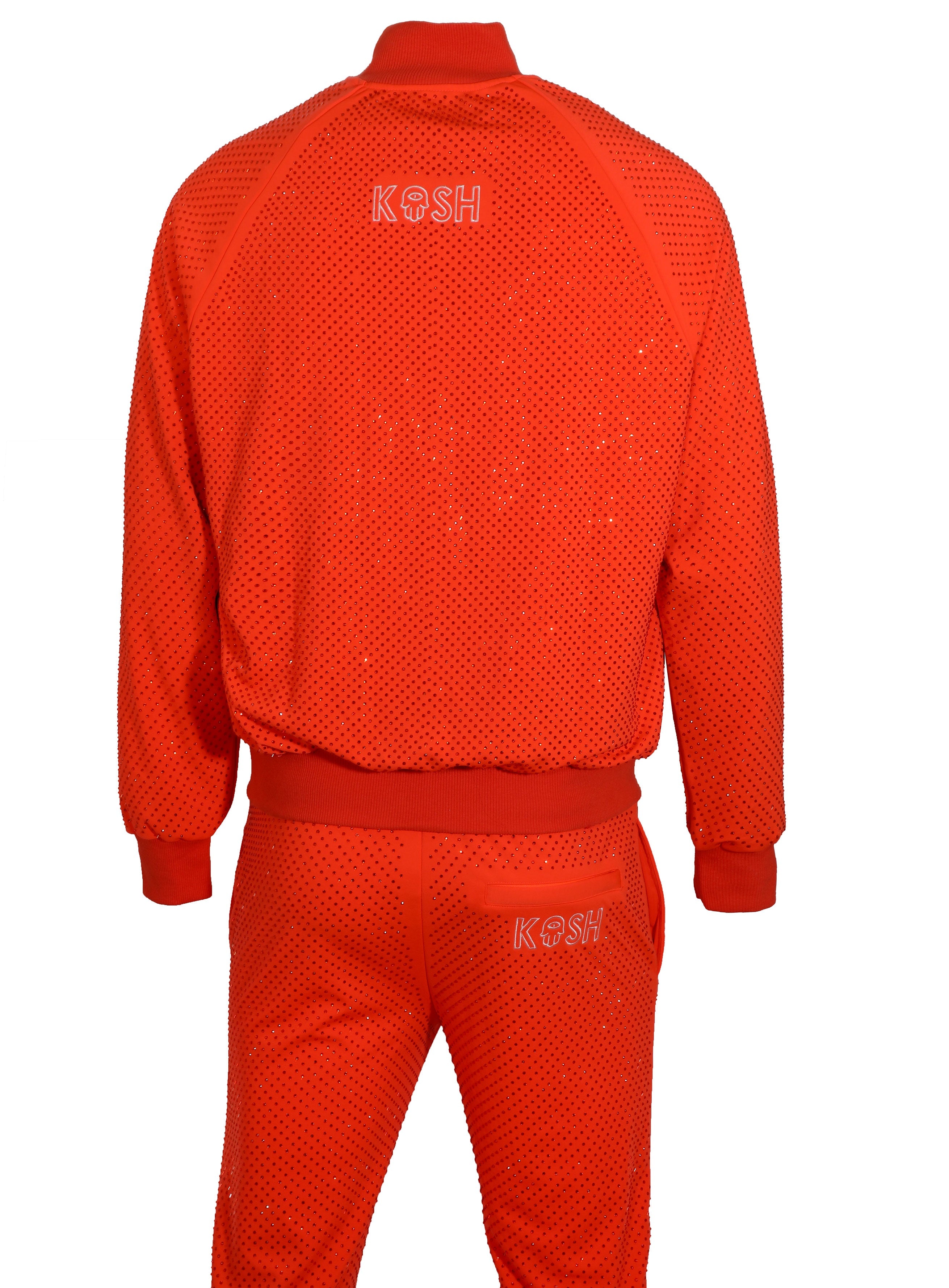 Kash All over diamond track jacket Zip closure Color: Orange 100% Polyester Wrinkle Free Material Fits true to size