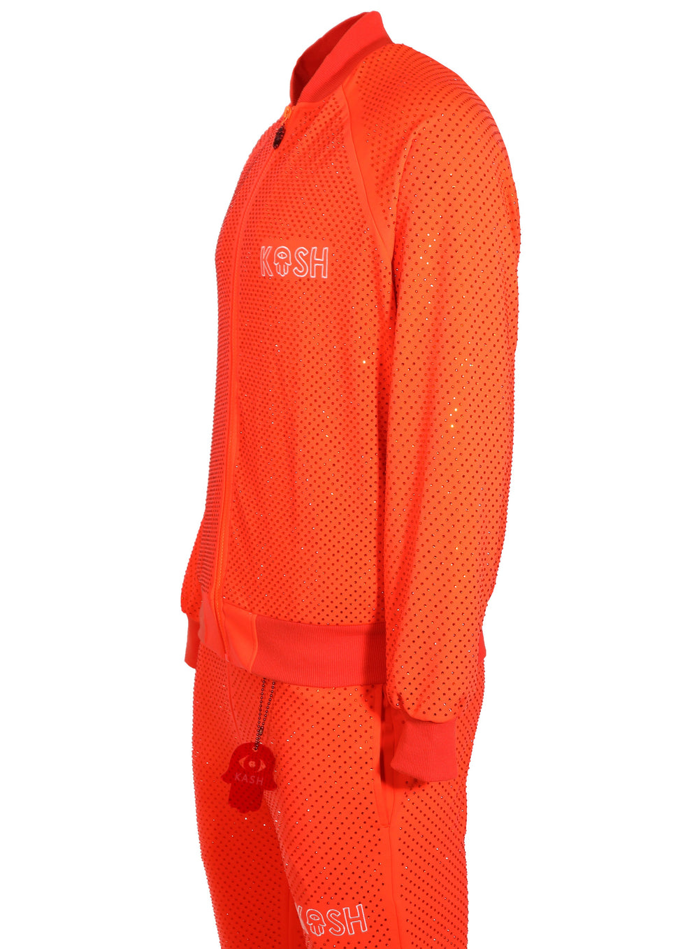 Kash All over diamond track jacket Zip closure Color: Orange 100% Polyester Wrinkle Free Material Fits true to size